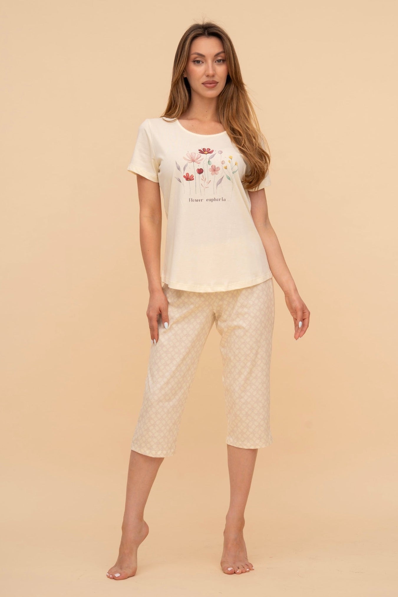 Pijama damă bumbac cu mânecă scurtă „Purse Puppy"