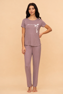 Pijama damă bumbac și modal cu mânecă scurtă „Little Miss Perfect”