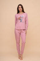Pijama damă bumbac interlock cu mânecă lungă „Autumn mood"
