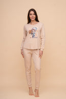 Pijama damă bumbac interlock cu mânecă lungă „Autumn mood"