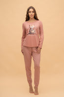 Pijama damă bumbac cu mânecă lungă „Morning Pleasure” 