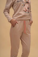 Pijama damă bumbac cu mânecă lungă „Bunny Walker” 