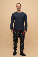 Pijama bărbați bumbac cu mânecă lungă „Jolly Dreams”