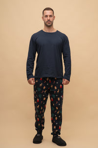 Pijama bărbați bumbac cu mânecă lungă „Jolly Dreams”