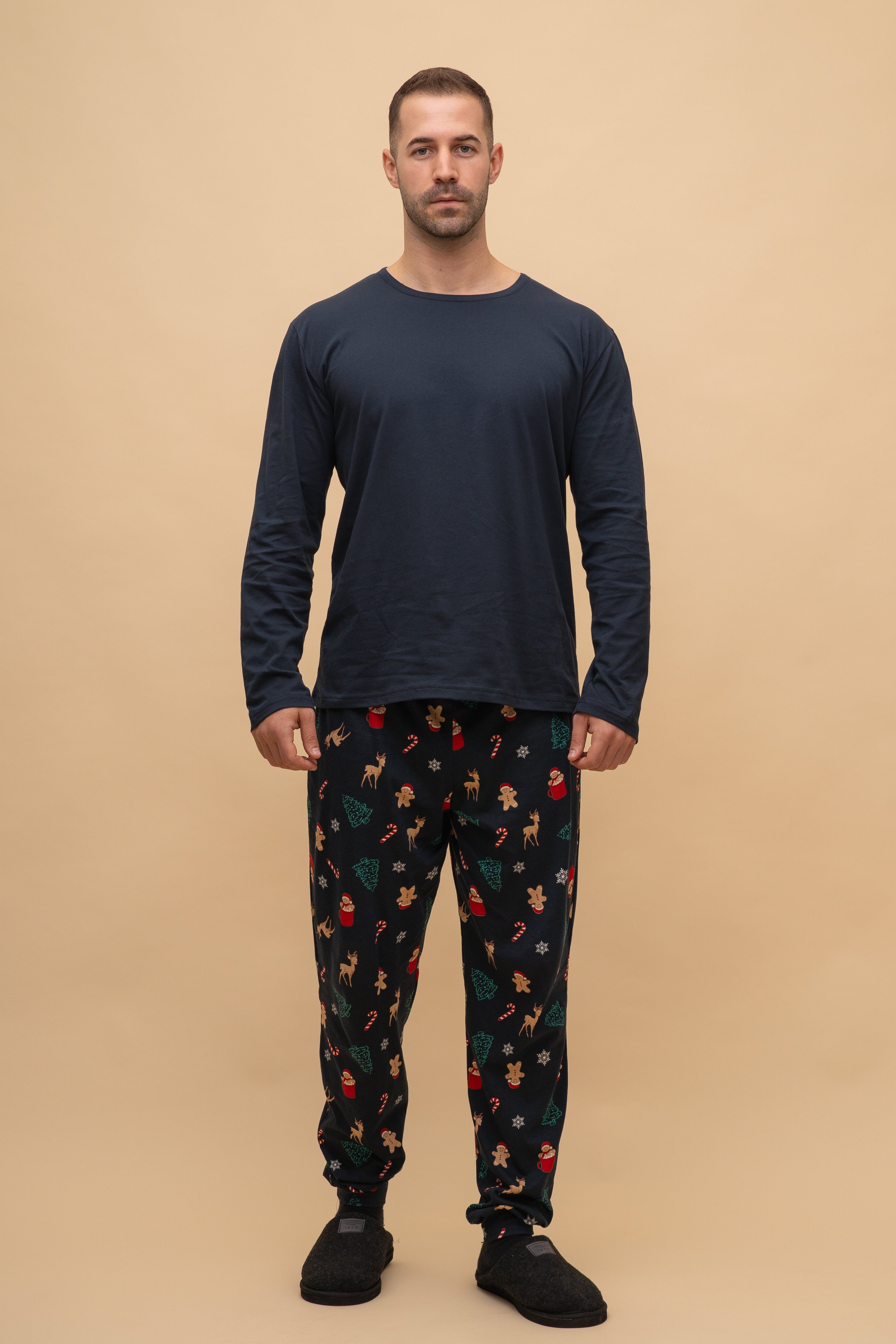 Pijama bărbați bumbac cu mânecă lungă „Jolly Dreams”