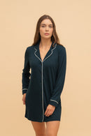 Модал Нощница с Дълъг Ръкав (Горско зелена) Иватекс 1