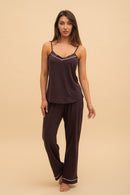 Пижама Модал Потник с Дълго Долнище (Бордо) Иватекс 1