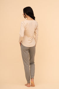 Pijama damă bumbac cu mânecă lungă „Travel Kitty"