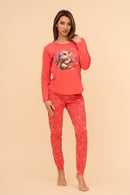Pijama damă bumbac cu mânecă lungă „My Love"