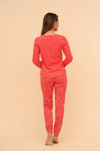 Pijama damă bumbac cu mânecă lungă „My Love"
