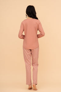 Pijama damă bumbac cu mânecă lungă „Cup of coffee"