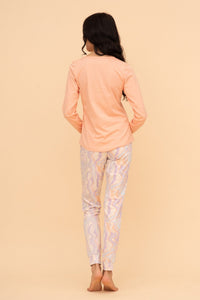 Pijama damă bumbac cu mânecă lungă „Rainbow"