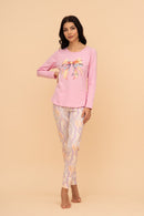 Pijama damă bumbac cu mânecă lungă „Rainbow"