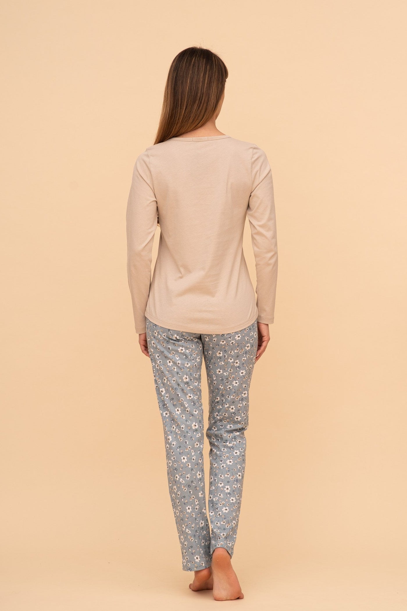 Pijama damă bumbac cu mânecă lungă „Daisy Bunny"