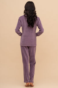 Ținută de pluș cu fermoar „Velvica” (Albastru închis)