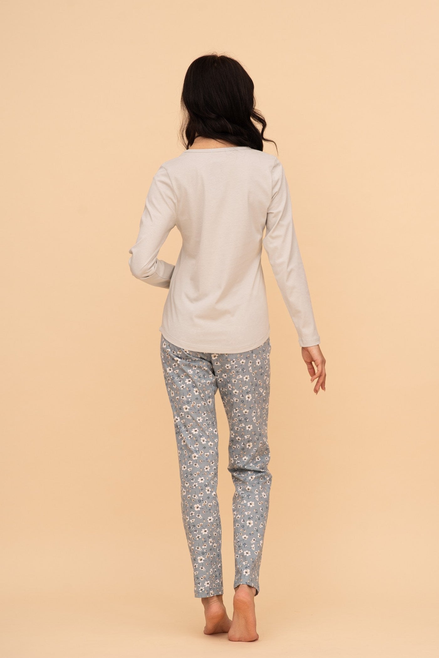Pijama damă bumbac cu mânecă lungă „Daisy Bunny"