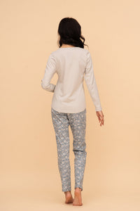 Pijama damă bumbac cu mânecă lungă „Daisy Bunny"