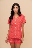 Set pijama damă bumbac cu mânecă lungă „Ink Mist"