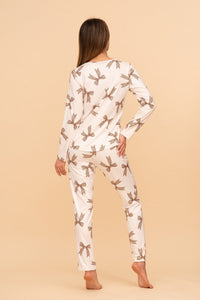 Pijama damă cu mânecă lungă „Champagne Ribbons"