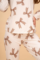 Pijama damă cu mânecă lungă „Champagne Ribbons"
