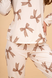 Pijama damă cu mânecă lungă „Champagne Ribbons"