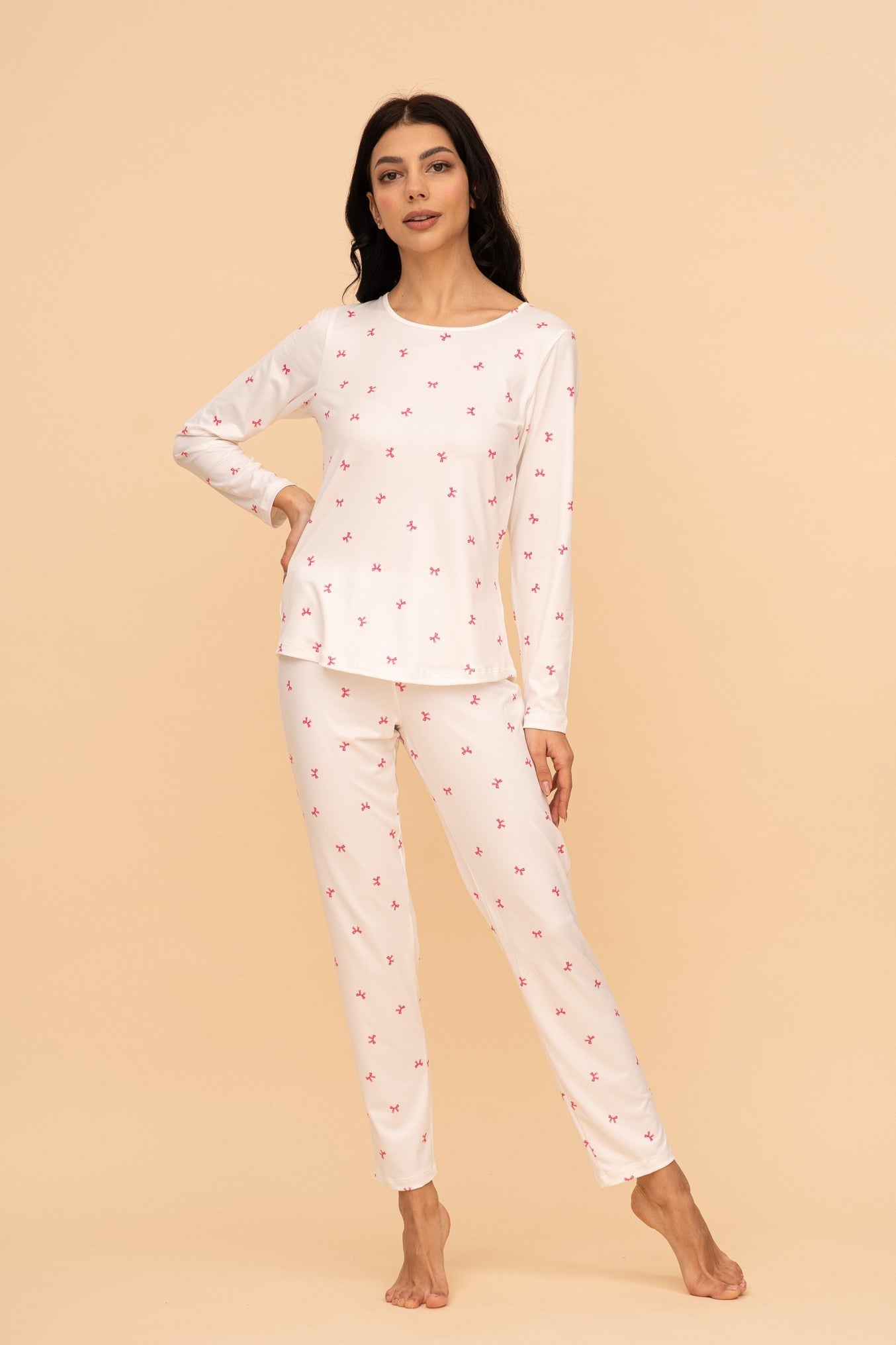 Pijama damă cu mânecă lungă „Rosé Pop”