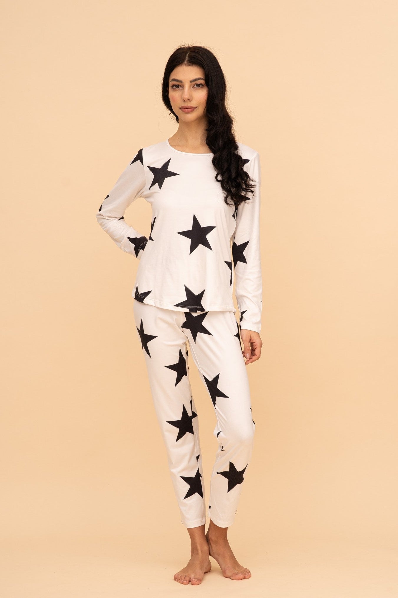 Pijama damă cu mânecă lungă „Midnight Star"