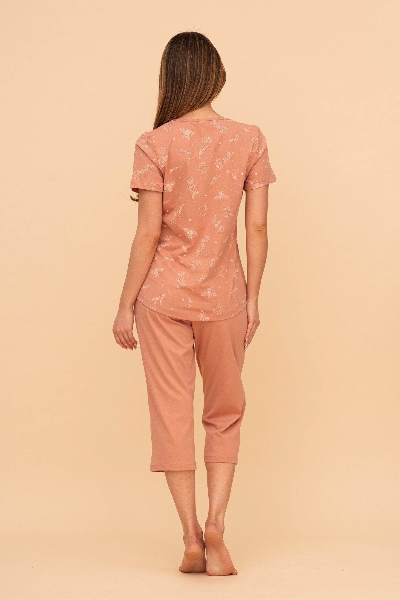 Pijama damă bumbac cu mânecă scurtă „Misty”