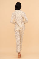 Set pijama damă bumbac cu mânecă lungă „Floral"