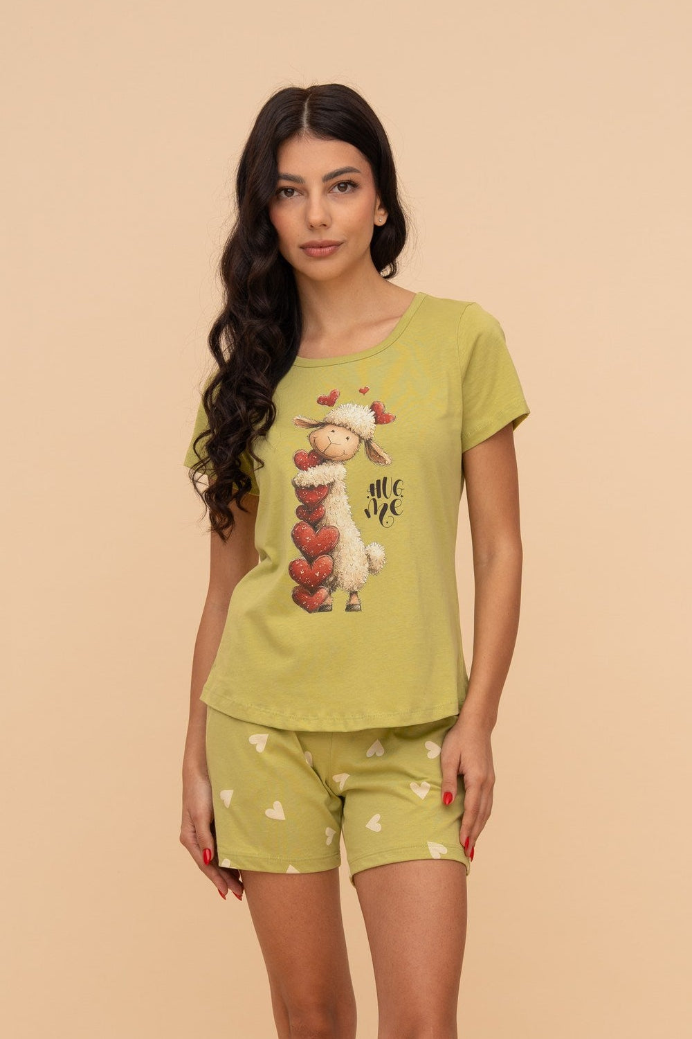 Pijama damă bumbac cu mânecă scurtă „Purse Puppy"