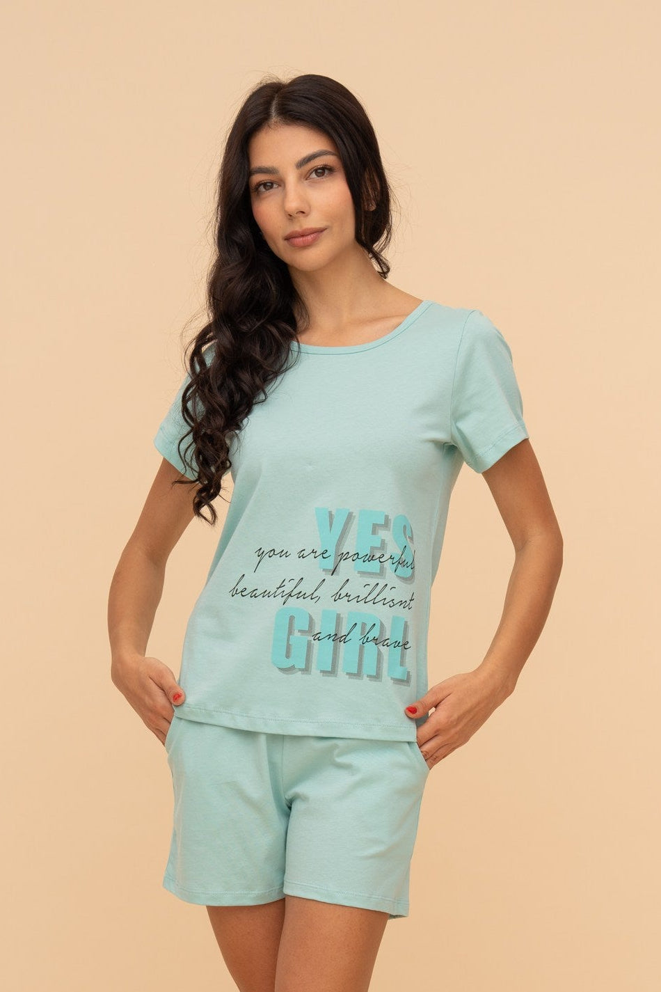 Pijama damă bumbac cu mânecă scurtă „Purse Puppy"