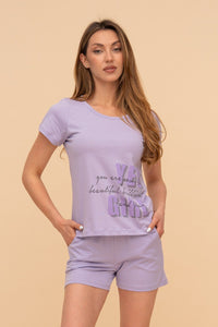 Pijama damă bumbac cu mânecă scurtă „Purse Puppy"