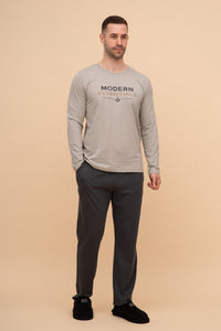 Pijama bărbați bumbac cu mânecă lungă "Modern Essentials"