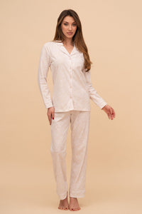 Set pijama damă bumbac cu mânecă lungă „Rose"
