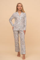 Set pijama damă bumbac cu mânecă lungă „Blue Whisper"