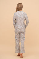 Set pijama damă bumbac cu mânecă lungă „Blue Whisper"
