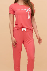 Pijama damă bumbac și modal cu mânecă scurtă „Little Miss Perfect”