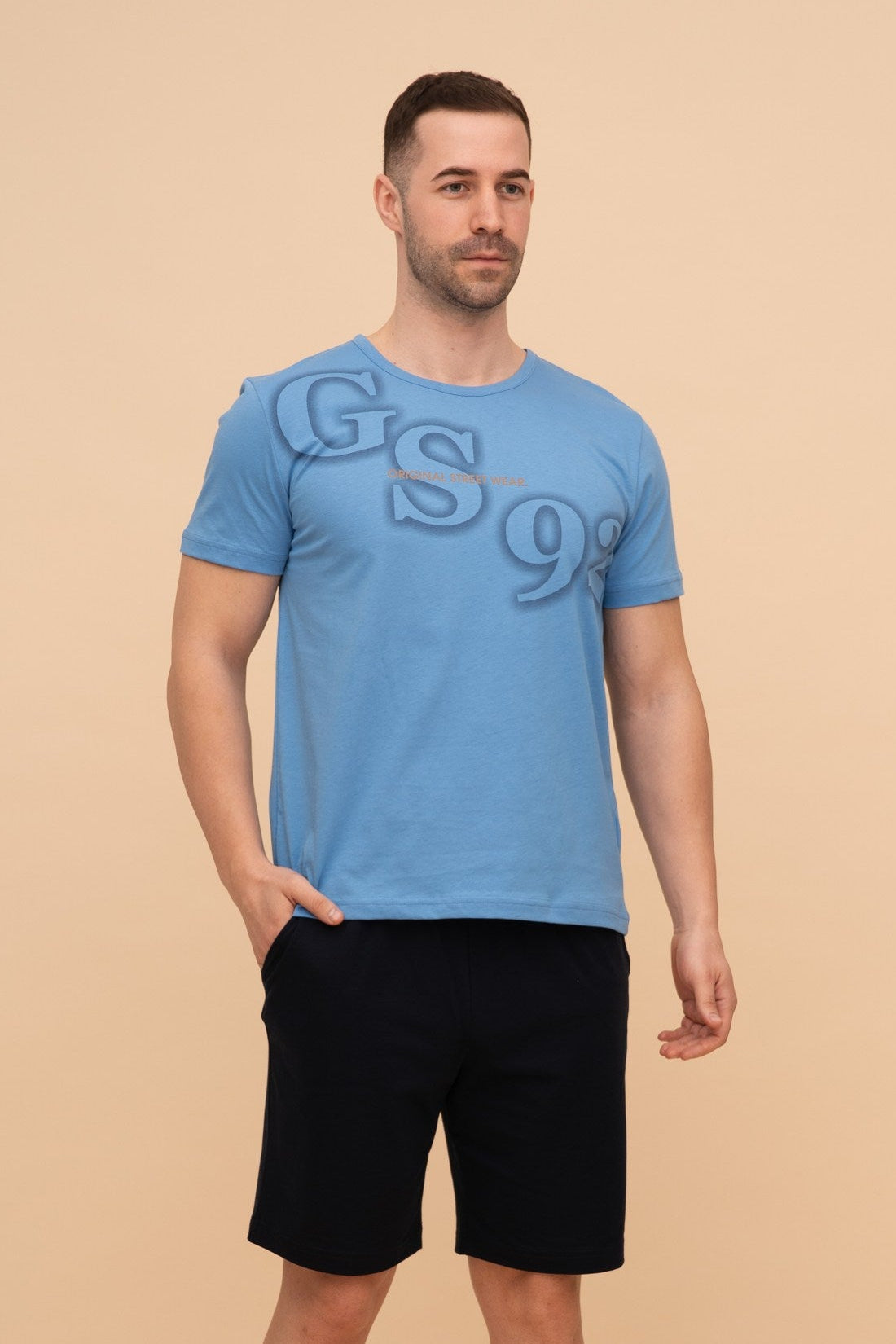 Pijama bărbați bumbac cu mânecă scurtă "GS92"