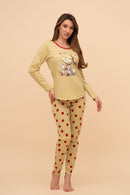 Pijama damă bumbac cu mânecă lungă „Kiss me"
