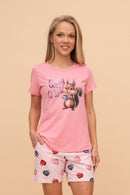 Pijama damă bumbac cu mânecă scurtă „Good Night"