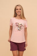 Pijama damă bumbac cu mânecă scurtă „My Little Bunny"