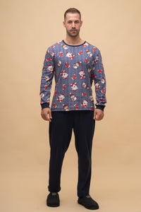 Pijama bărbați bumbac interlock cu mânecă lungă "Christmas Sweater"