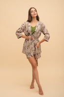 Дамска памучна пижама Иватекс  Floral - зелена