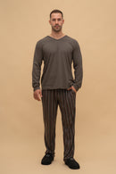 Pijama bărbați bumbac cu mânecă lungă "Stripe"