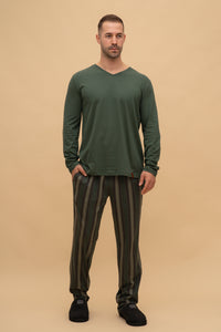 Pijama bărbați bumbac cu mânecă lungă "Stripe"