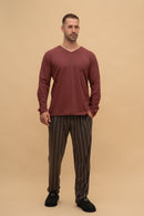 Pijama bărbați bumbac cu mânecă lungă "Stripe"