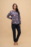 Pijama damă bumbac interlock cu mânecă lungă „Christmas Sweater"